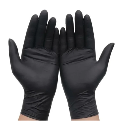 100 Pack Disposable Black Nitrile Gloves